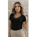 034403  Blusa Manga Curta Ramany Lisa :: Preto
